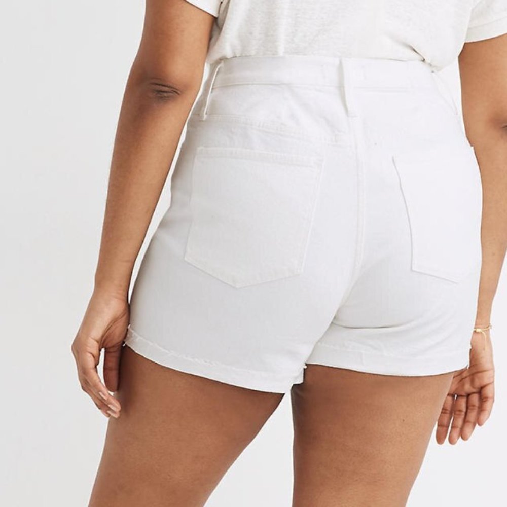 NWT - Madewell white high rise denim shorts